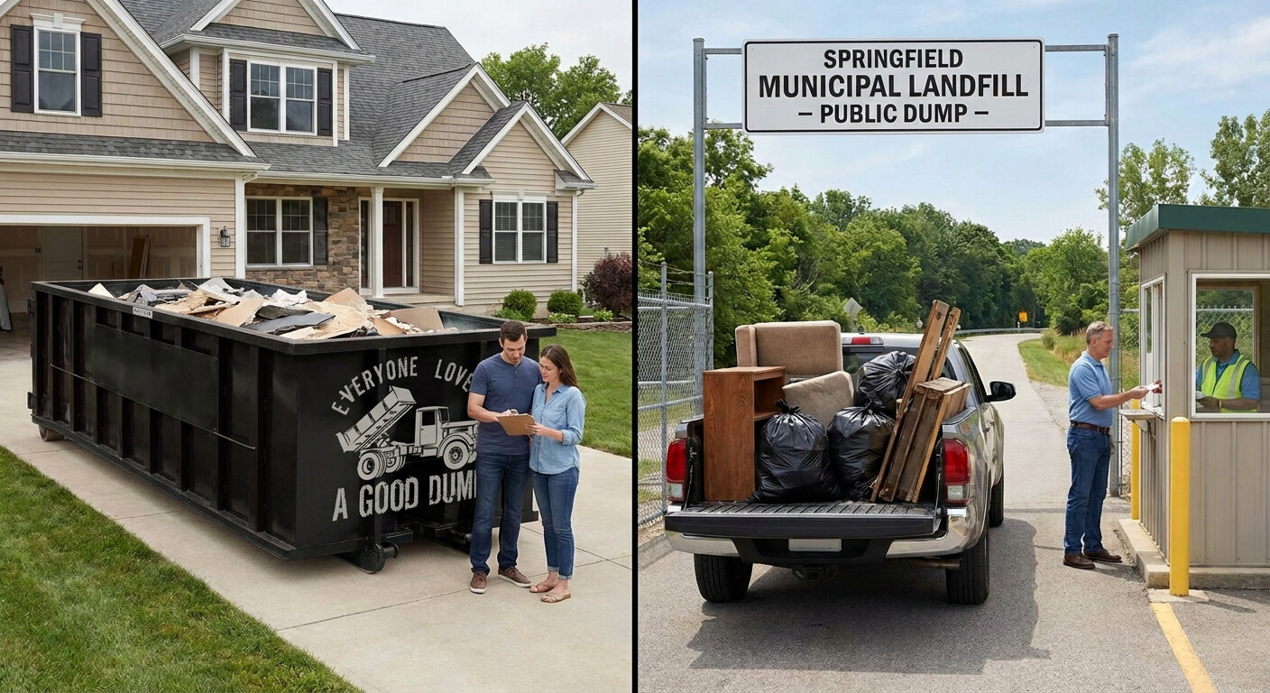 Comparing dumpster rental and dump run costs in Springfield